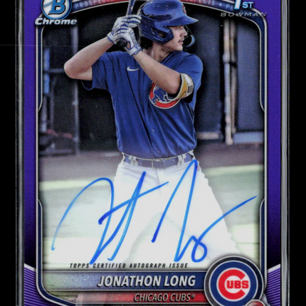 2024 Bowman Chrome Jonathon Long #CPA-JLG Purple Refractor 110/250 Auto
