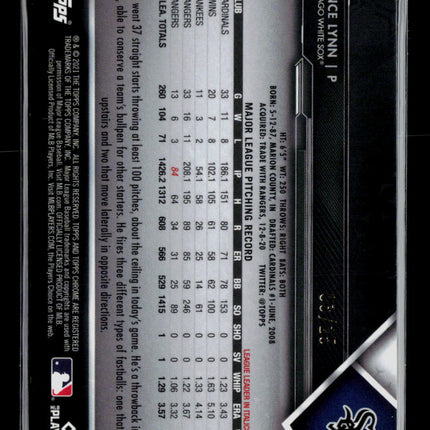 2021 Topps Chrome Black Lance Lynn #13 03/25 orange