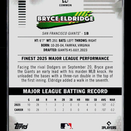 2026 Topps Finest Bryce Eldridge #98 Gold Xfractor RC /50