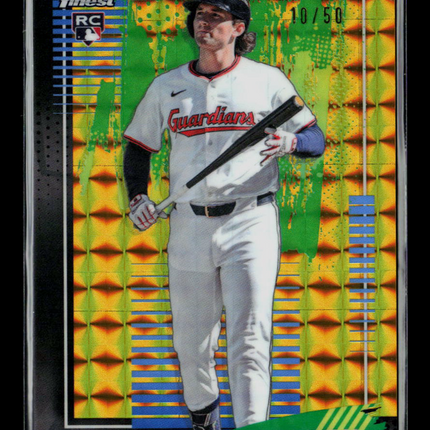 2026 Topps Finest Chase DeLauter #35 10/50 RC Gold Xfractor