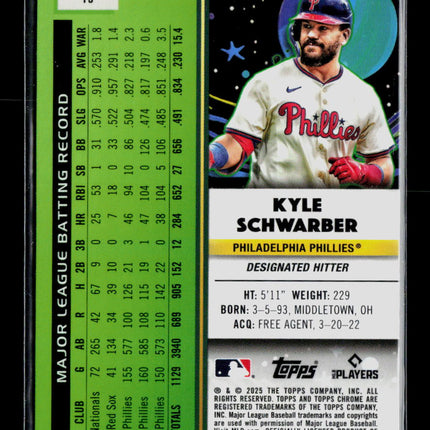 2025 Topps Chrome Cosmic Kyle Schwarber #13 White Holo