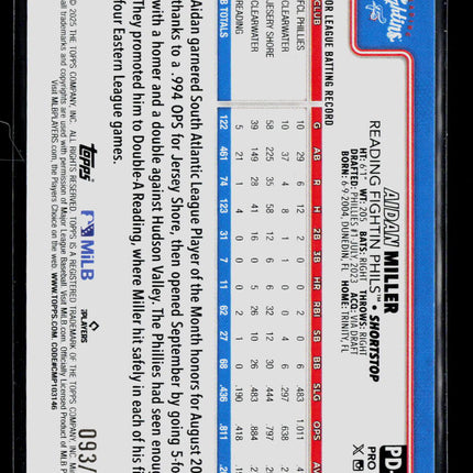 2025 Topps Pro Debut Aidan Miller #PD-113 /175