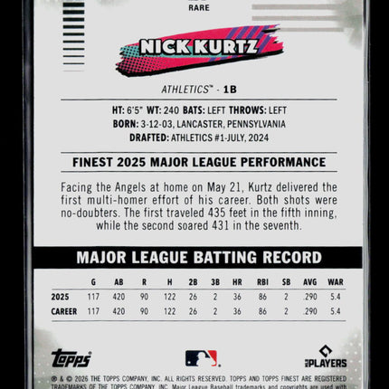 2026 Topps Finest Nick Kurtz #251 Xfractor