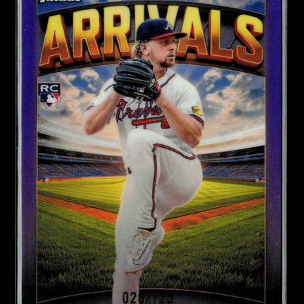 2025 Topps Finest Arrivals Spencer Schwellenbach #A-15 Purple Refractor 026/125