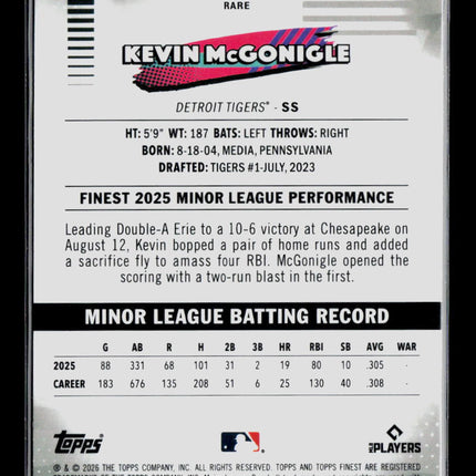 2026 Topps Finest Kevin McGonigle #275 RC