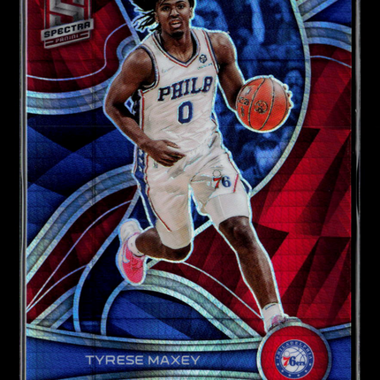 2022 Panini Spectra Tyrese Maxey #45 Red Blue