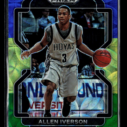 2022 Panini Prizm Draft Picks Allen Iverson #1 Blue Yellow Green