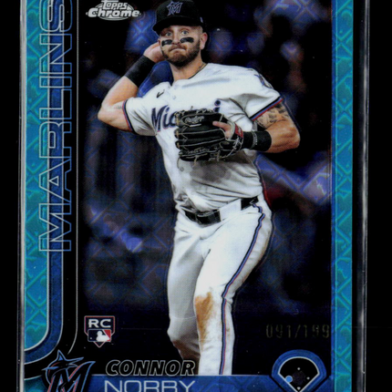 2025 Topps Chrome Connor Norby #199 Aqua Wave 091/199 RC