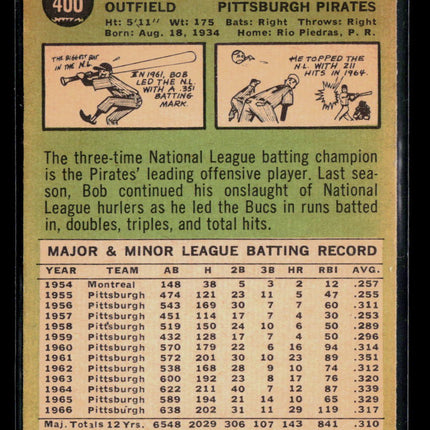 1967 Topps Roberto Clemente Bob Clemente #400