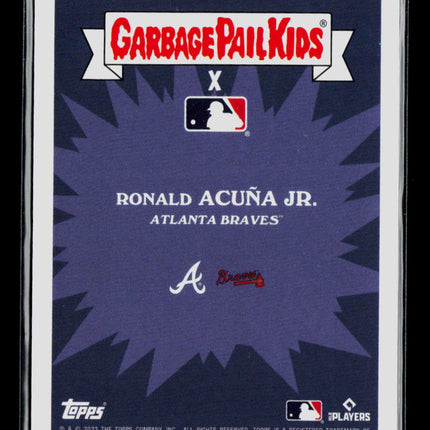 2023 Topps Garbage Pail Kids x MLB Ronald Acuna Jr. #9b Stitching Foil /199