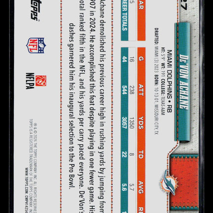 2026 Topps De'Von Achane #127 Team Border