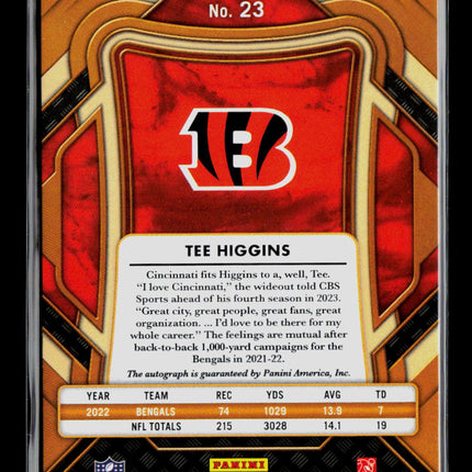 2023 Panini Gold Standard Football Tee Higgins #23 Auto Black 1/1