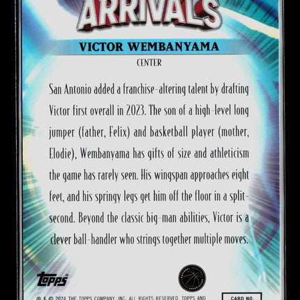 2024 Topps Finest Arrivals Victor Wembanyama #A-6 RC Xfractor