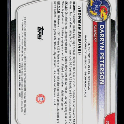 2025 Bowman Chrome University Darryn Peterson #BCP-2 Reptilian