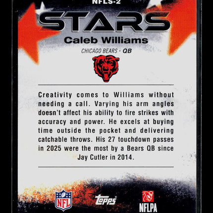 2026 Topps Stars Caleb Williams #NFLS-2 Gold /50