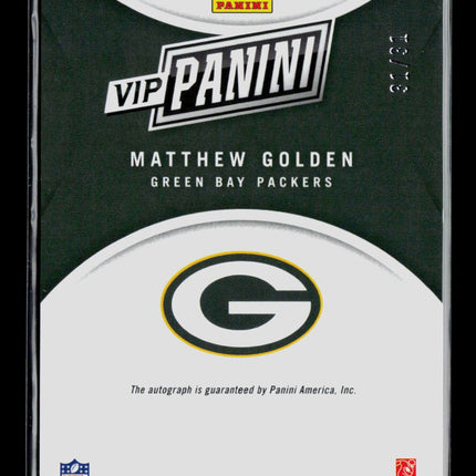 2025 Panini The National VIP Prizm Matthew Golden #RC13 31/31 RC Auto