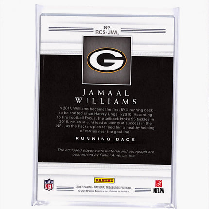 2018 National Treasures Colossal Jamaal Williams 1/1 NFL Shield Patch Auto