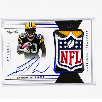 2018 Panini National Treasures Jamaal Williams #184 NFL Shield Patch Auto 1/1
