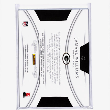 2018 Panini National Treasures Jamaal Williams #184 logo Patch 1/2 Rookie Auto