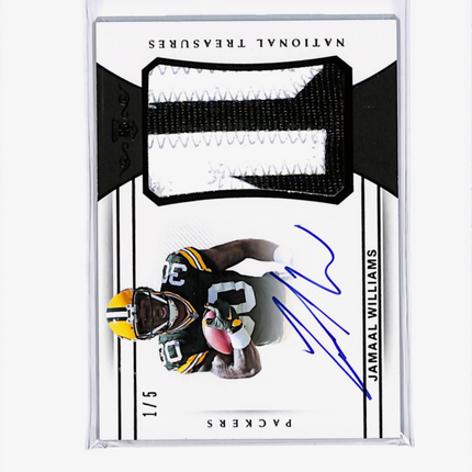 2018 Panini National Treasures Jamaal Williams #184 Black Patch 1/5 Auto