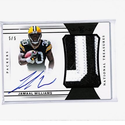 2018 Panini National Treasures Jamaal Williams #184 Patch 5/5 Black patch Auto