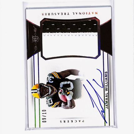 2018 Panini National Treasures Jamaal Williams #184 09/10 Gold Patch Auto