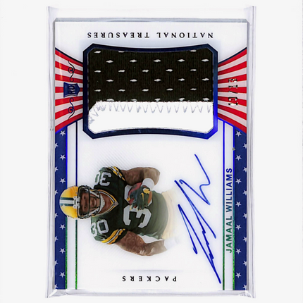 2018 Panini National Treasures Jamaal Williams #184 Patch Auto Stars Stripes /13