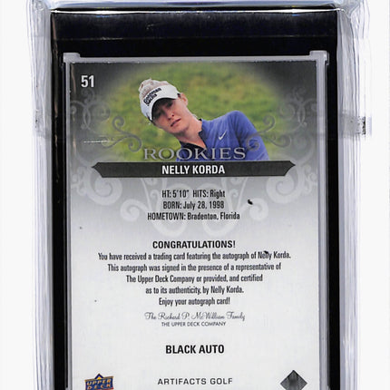 2026 Upper Deck Artifacts Golf Nelly Korda #51 Black Auto 1/5 Auto