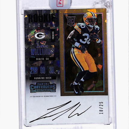 2017 Panini Contenders Football Jamaal Williams #321 RC Cracked Ice 18/25 Auto