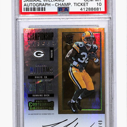 2017 Panini Contenders Jamaal Williams #321 Auto Championship Ticket PSA 10