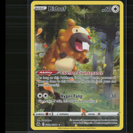 Pokemon 2023 Crown Zenith Bidoof FA #GG29/GG70