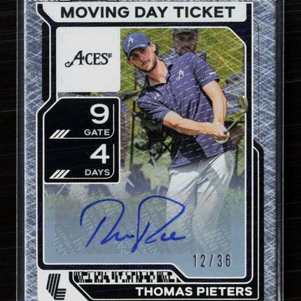 2026 Panini Contenders LIV Golf Thomas Pieters #4 Moving Day Ticket 12/36 Auto