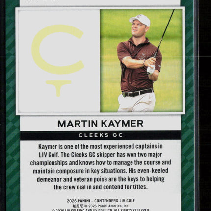 2026 Panini Contenders LIV Golf Martin Kaymer #C-2 56/99