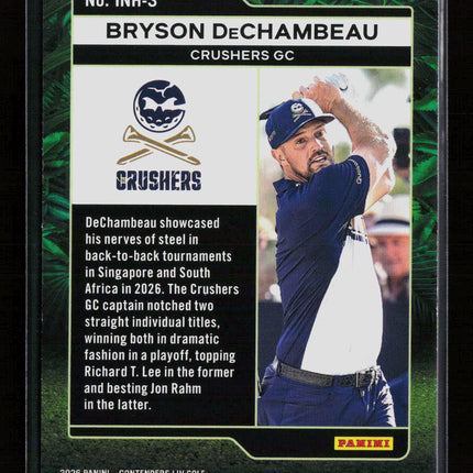 2026 Panini Contenders LIV Golf Bryson DeChambeau #INH-3 In The Hunt