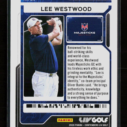 2026 Panini Contenders LIV Golf Lee Westwood #29 Ticket
