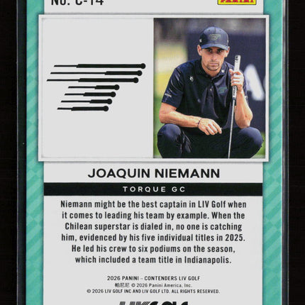 2026 Panini Contenders LIV Golf Joaquin Niemann #C-14 20/99