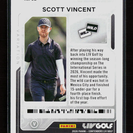 2026 Panini Contenders LIV Golf Scott Vincent #32 Lock Zone Ticket 139/199