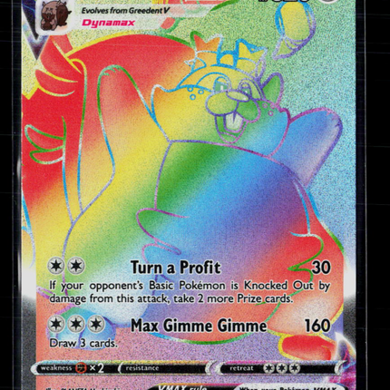 Pokemon 2022 Fusion Strike Greedent VMAX FA HR #272/264