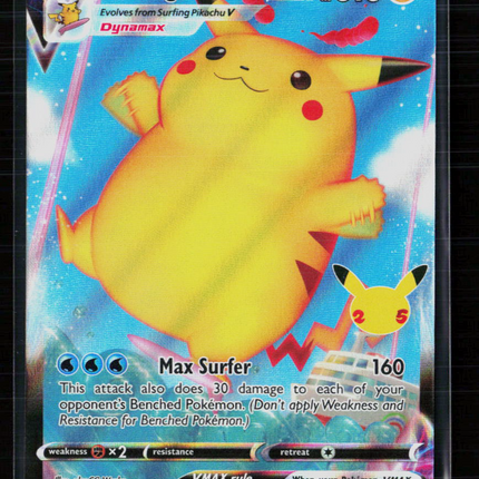 Pokemon 2021 Celebrations Surfing Pikachu VMAX #9/25