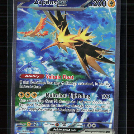 Pokemon 2023 Scarlet & Violet 151 Zapdos EX SAR #202/165