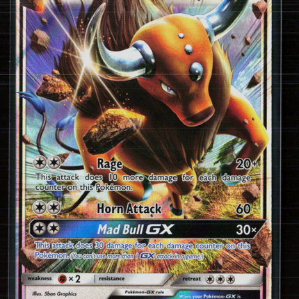 Pokemon 2017 Sun & Moon Tauros GX #100/149