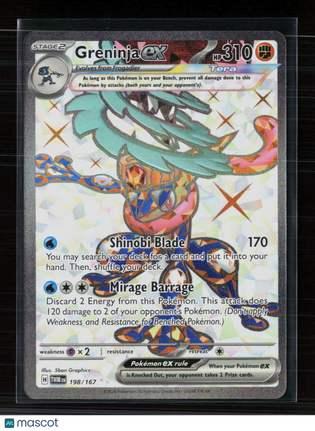 Pokemon 2024 Twilight Masquerade Greninja EX FA SAR #198/167