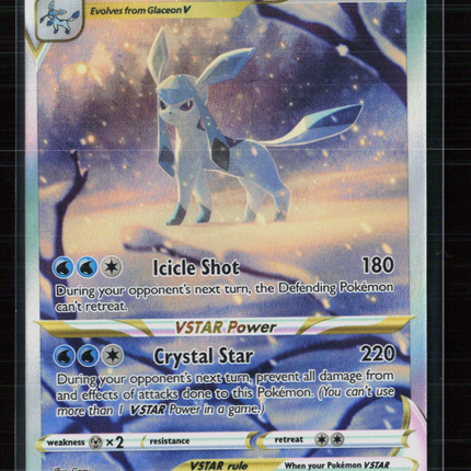 Pokemon 2023 Crown Zenith Glaceon VSTAR SAR #GG40/GG70