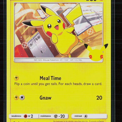 Pokemon 2021 Celebrations Pikachu #25/25 Mcdonalds