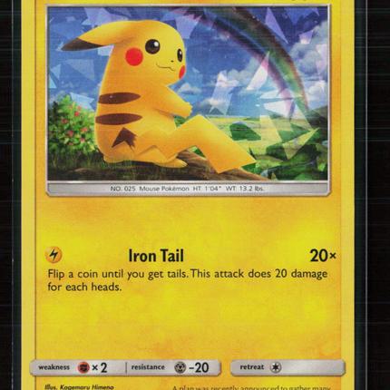 Pokemon 2017 Shining Legends Pikachu #28/73 Cracked Ice