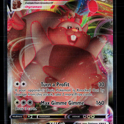 Pokemon 2022 Fusion Strike Greedent VMAX FA #218/264