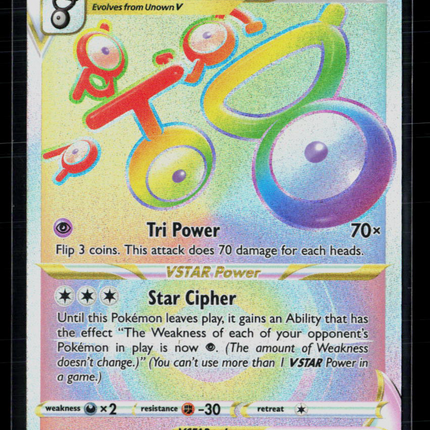 Pokemon 2022 Silver Tempest Unown VSTAR FA HR #199/195