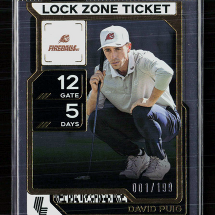 2026 Panini Contenders LIV Golf David Puig 15 Lock Zone Ticket Variation 001/199