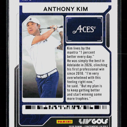 2026 Panini Contenders LIV Golf Anthony Kim #3 Lock Zone Ticket 010/199