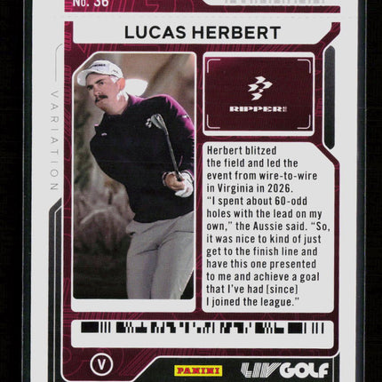 2026 Panini Contenders LIV Golf Lucas Herbert #36 Ticket